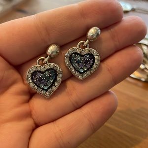 Brighton blue and Purple Heart earrings
